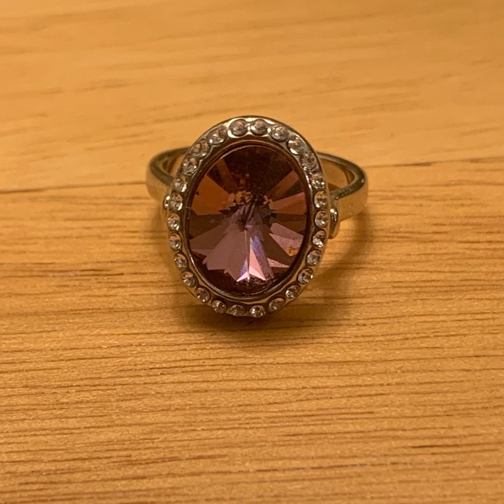 Purple crystal ring